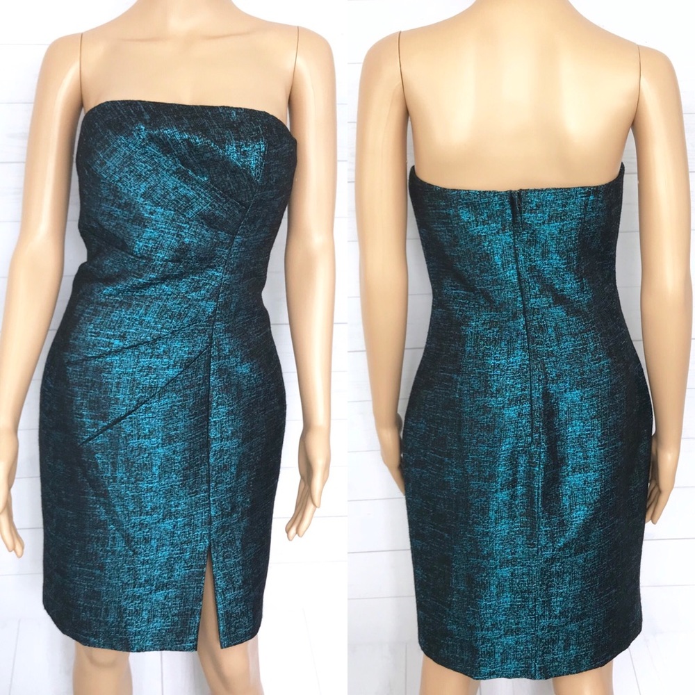 Calvin Klein Strapless Dress in Mal Malachite